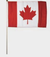 DRAPEAU CANADA 12"X18" AVEC BÂTON