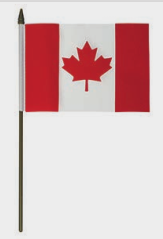 DRAPEAU SOIE CANADA / BÂTON 4"X6"