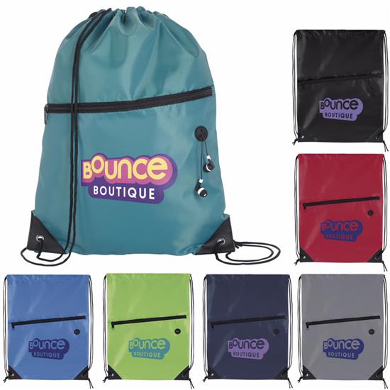 Produit promotionnel Front Zip Drawstring Backpack