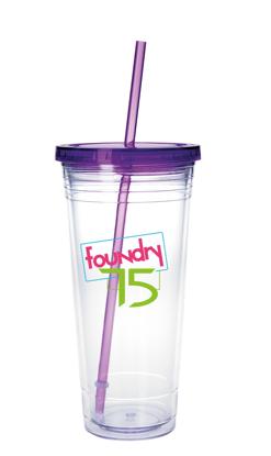 Produit promotionnel Clear Tumbler with Colored Lid - 24 oz.
