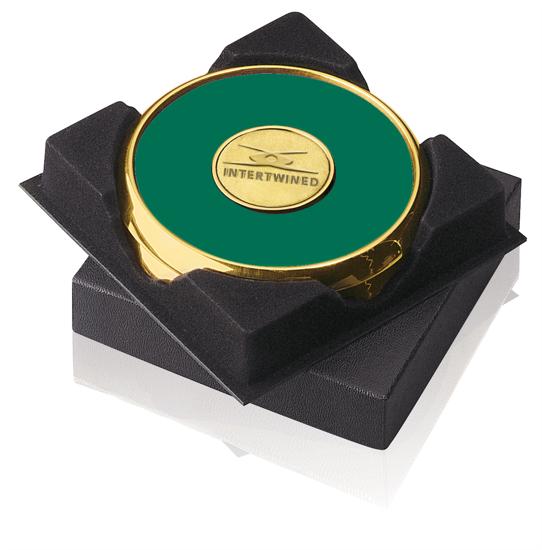 Produit promotionnel Two Coasters in Deluxe Black Flocked Gift Box