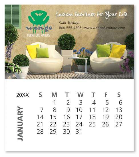 Produit promotionnel Business Card Magnet with 12-Sheet Calendar