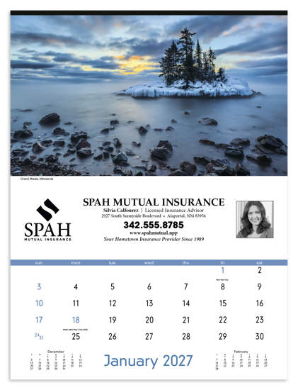 Produit promotionnel America's Charm Calendar