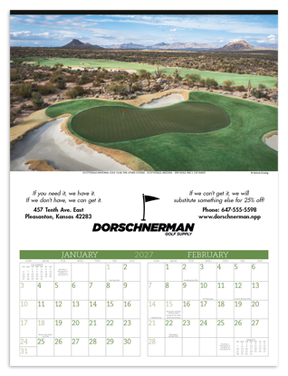 Produit promotionnel Executive Golf Calendar