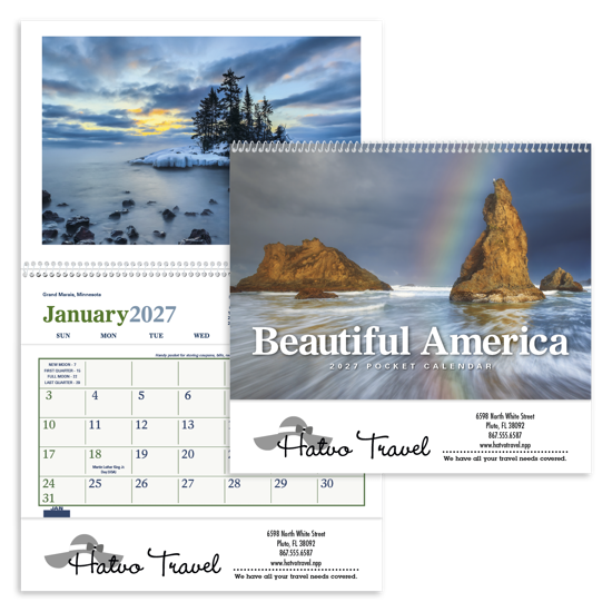 Produit promotionnel Beautiful America Pocket Calendar