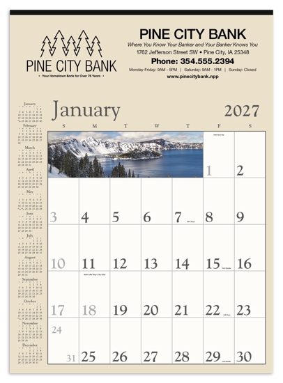 Produit promotionnel Decorator Memo (Tan) Calendar