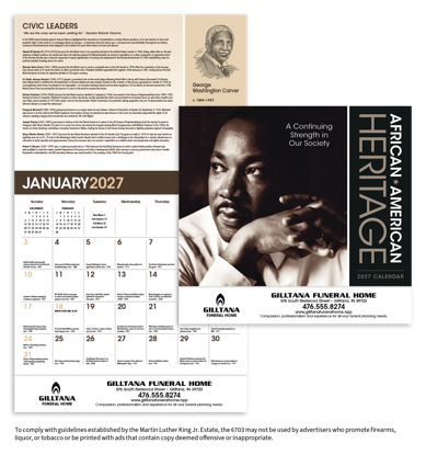 Produit promotionnel African-American Heritage: Dr. Martin Luther King, Jr. Calendar