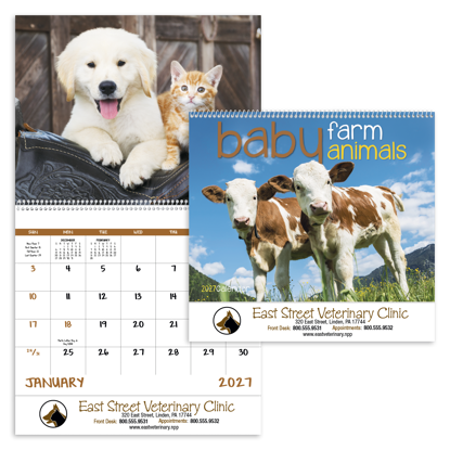 Produit promotionnel Baby Farm Animals - Spiral Calendar