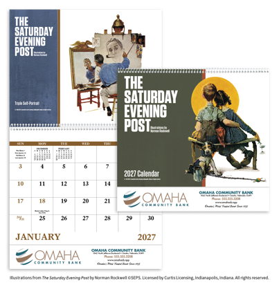 Produit promotionnel The Saturday Evening Post Illustrations by Norman Rockwell – Spiral Calendar