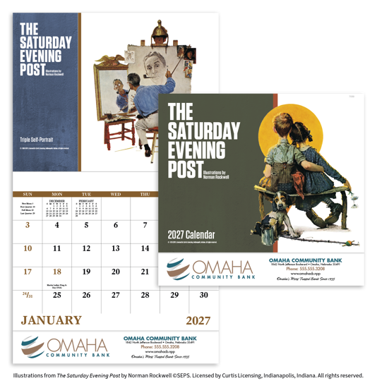 Produit promotionnel The Saturday Evening Post Illustrations by Norman Rockwell – Stapled Calendar