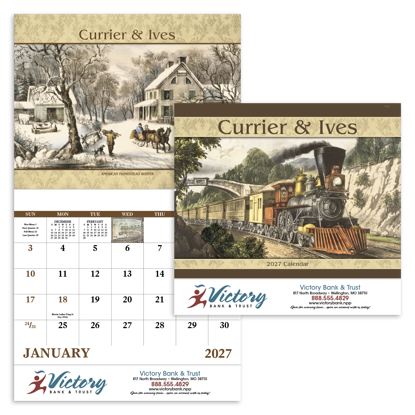 Produit promotionnel Currier & Ives - Stapled Calendar