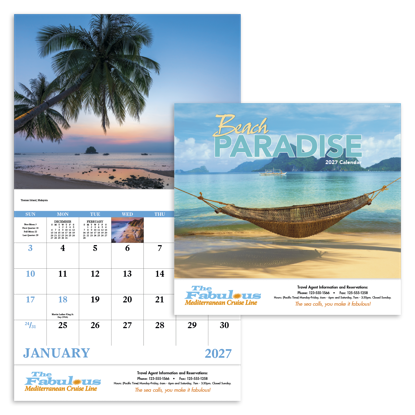 Produit promotionnel Beach Paradise - Stapled Calendar