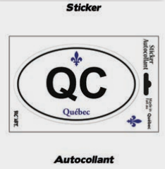 AUTOCOLLANT OVALE QC