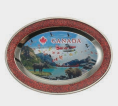AIMANT ASSIETTE MÉTAL CANADA ROUGE