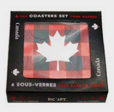 SOUS-VERRES ALU BÛCHERON CARRELÉ (PAQUET DE 6)