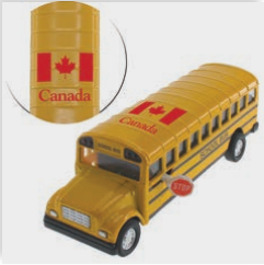 AUTOBUS SCOLAIRE 5" DRAPEAU CANADA