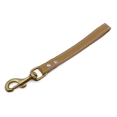 Poignée 3/4 x 8,10 ou 12cuir, mousqueton Laiton