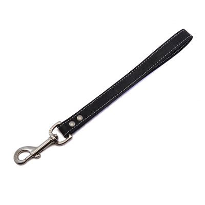 Poignée 3/4 cuir, mousqueton Nickel
