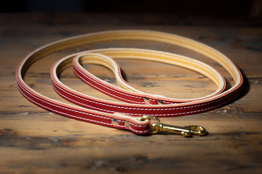 Laisse en cuir double, 1/2X 72''