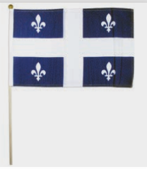 DRAPEAU POLYESTER QC 12"X18" AVEC BÂTON