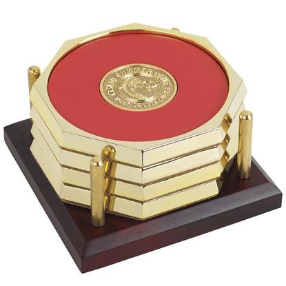 Produit promotionnel Four Octagon Coasters with Solid Cherry Tray