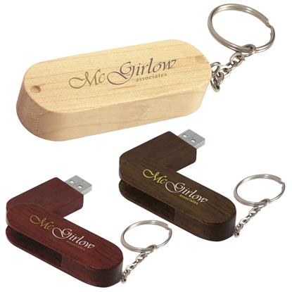 Produit promotionnel 2 GB Bamboo Bullet Keyring USB 2.0 Flash Drive