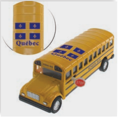 AUTOBUS SCOLAIRE 5" DRAPEAU QUÉBEC