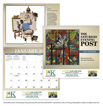 Produit promotionnel The Saturday Evening Post Illustrations by Norman Rockwell Calendar