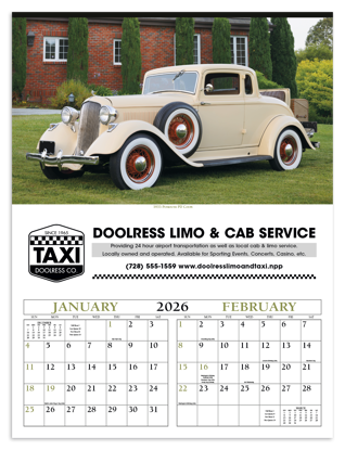 Produit promotionnel Antique Cars Calendar