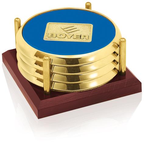 Produit promotionnel Four Coasters with Solid Cherry Tray