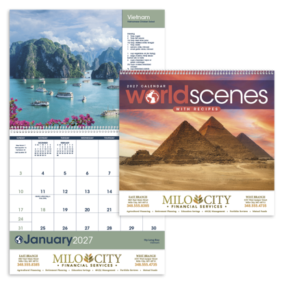 Produit promotionnel World Scenes with Recipe Calendar