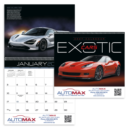 Produit promotionnel Exotic Cars Calendar