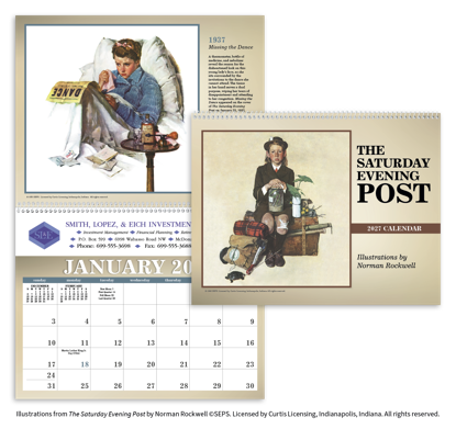 Produit promotionnel The Saturday Evening Post Illustrations by Norman Rockwell Calendar