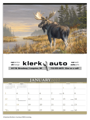 Produit promotionnel Wildlife Art by the Hautman Brothers Calendar