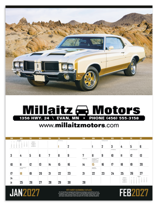 Produit promotionnel Muscle Cars Calendar