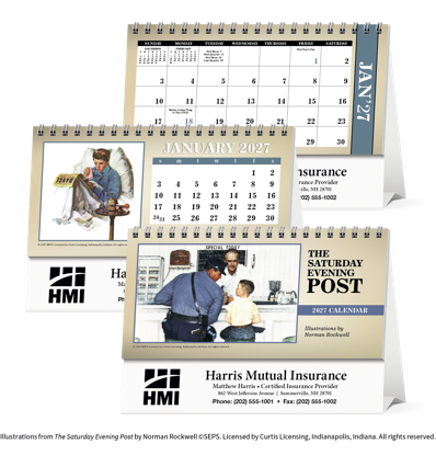 Produit promotionnel The Saturday Evening Post Illustrations by Norman Rockwell Desk Calendar
