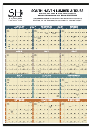 Produit promotionnel Time Management Span-A-Year (Non-Laminated) Calendar