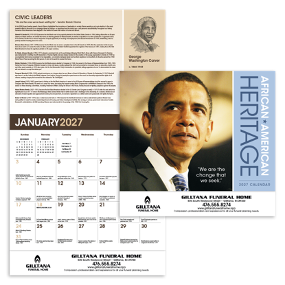 Produit promotionnel African-American Heritage Barack Obama Calendar