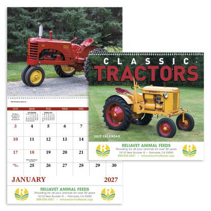 Produit promotionnel Classic Tractor - Spiral Calendar