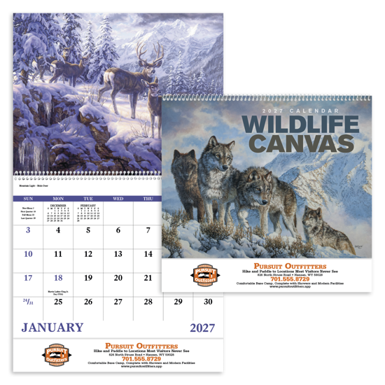 Produit promotionnel Wildlife Canvas - Spiral Calendar