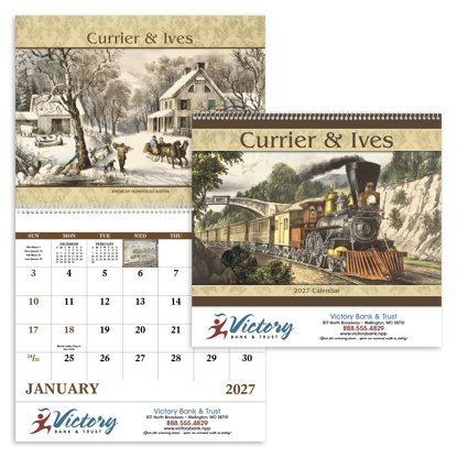 Produit promotionnel Currier & Ives - Spiral Calendar