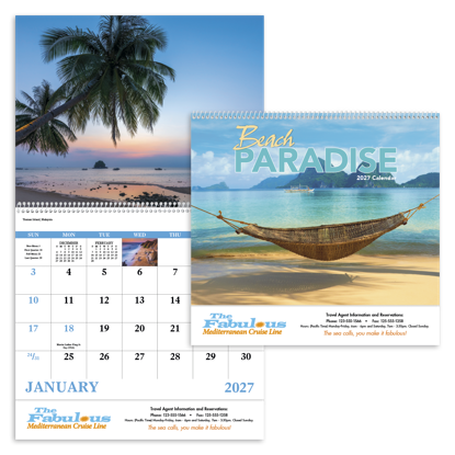 Produit promotionnel Beach Paradise - Spiral Calendar