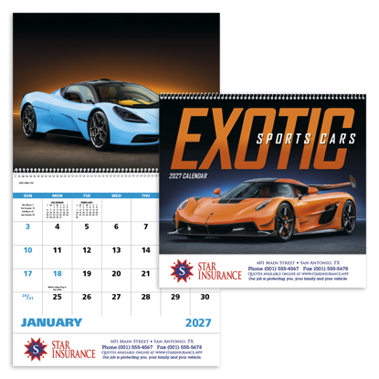 Produit promotionnel Exotic Sports Cars - Spiral Calendar