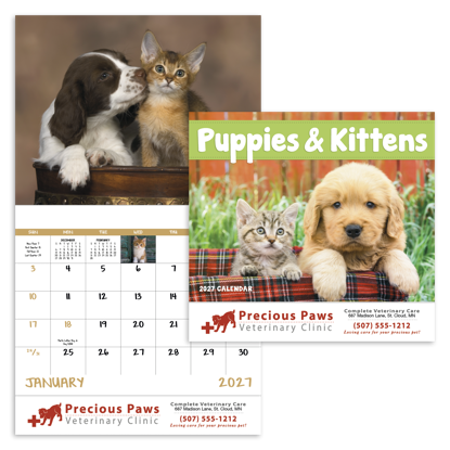 Produit promotionnel Puppies & Kittens - Stapled Calendar
