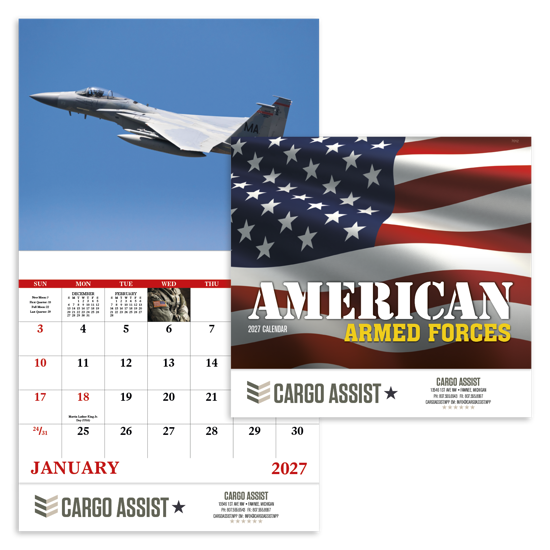 Produit promotionnel American Armed Forces - Stapled Calendar