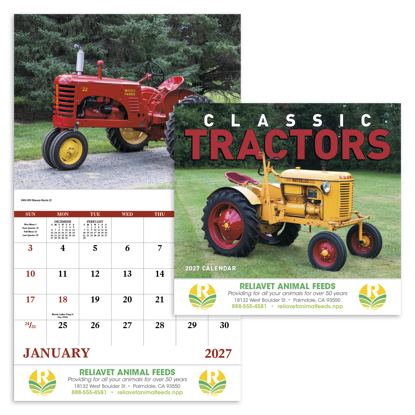Produit promotionnel Classic Tractor - Stapled Calendar