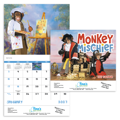 Produit promotionnel Monkey Mischief - Stapled Calendar