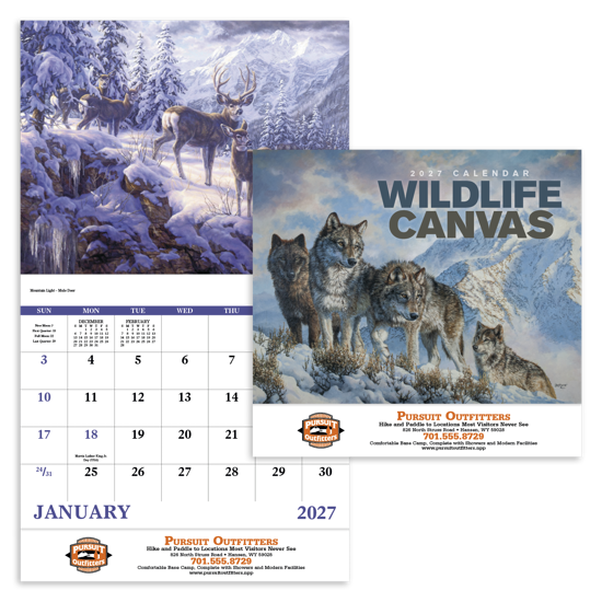 Produit promotionnel Wildlife Canvas - Stapled Calendar