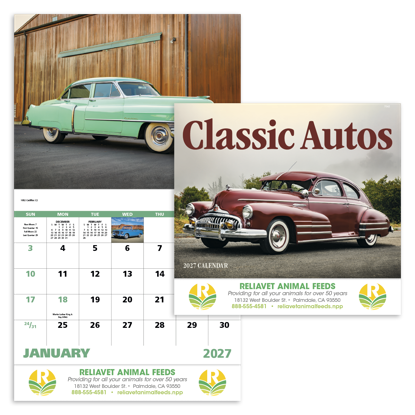 Produit promotionnel Classic Autos - Stapled Calendar