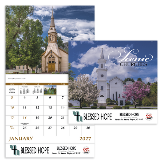 Produit promotionnel Scenic Churches - Stapled Calendar